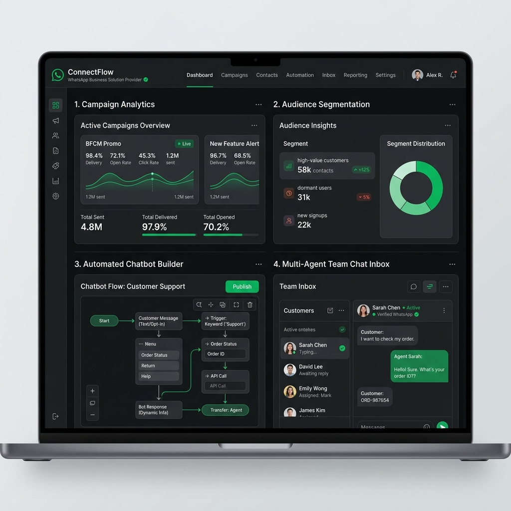 WhatsApp Marketing Platform UI Dashboard